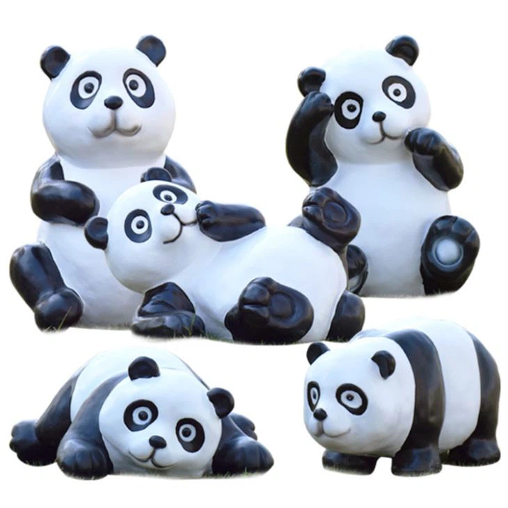 Life SizeLarge Fiberglass Panda Animal Statues