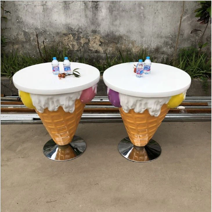 Perfect Emulational Ice Cream Fiberglass Statue For Garden Decoration