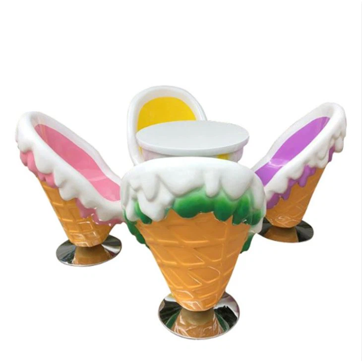 Perfect Emulational Ice Cream Fiberglass Statue For Garden Decoration