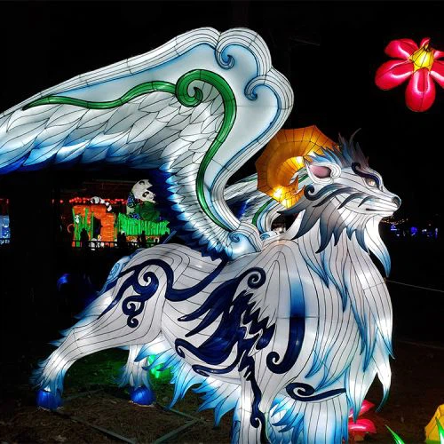 Capodanno Lanterna Festival Decorazione Seta Animale Lanterna