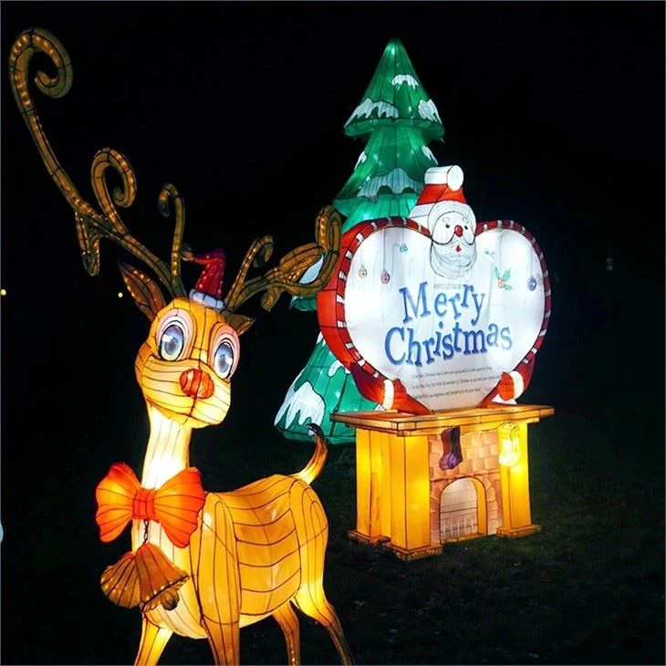 Outdoor Christmas Theme Lantern Decoration Animal Deer Lantern Festival